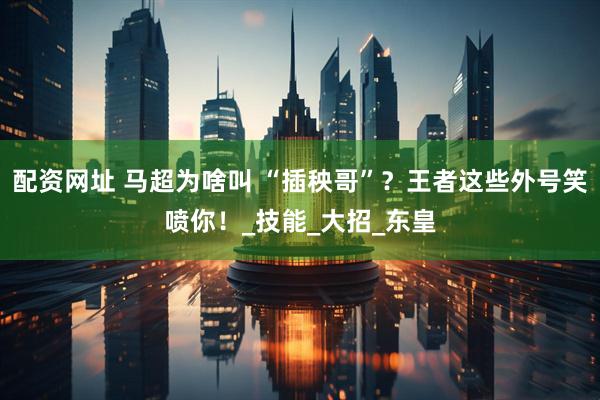 配资网址 马超为啥叫 “插秧哥”？王者这些外号笑喷你！_技能_大招_东皇
